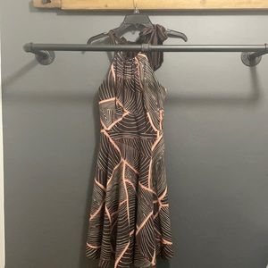Steve Madden summer dress brown and orange with zebra print. Size 6